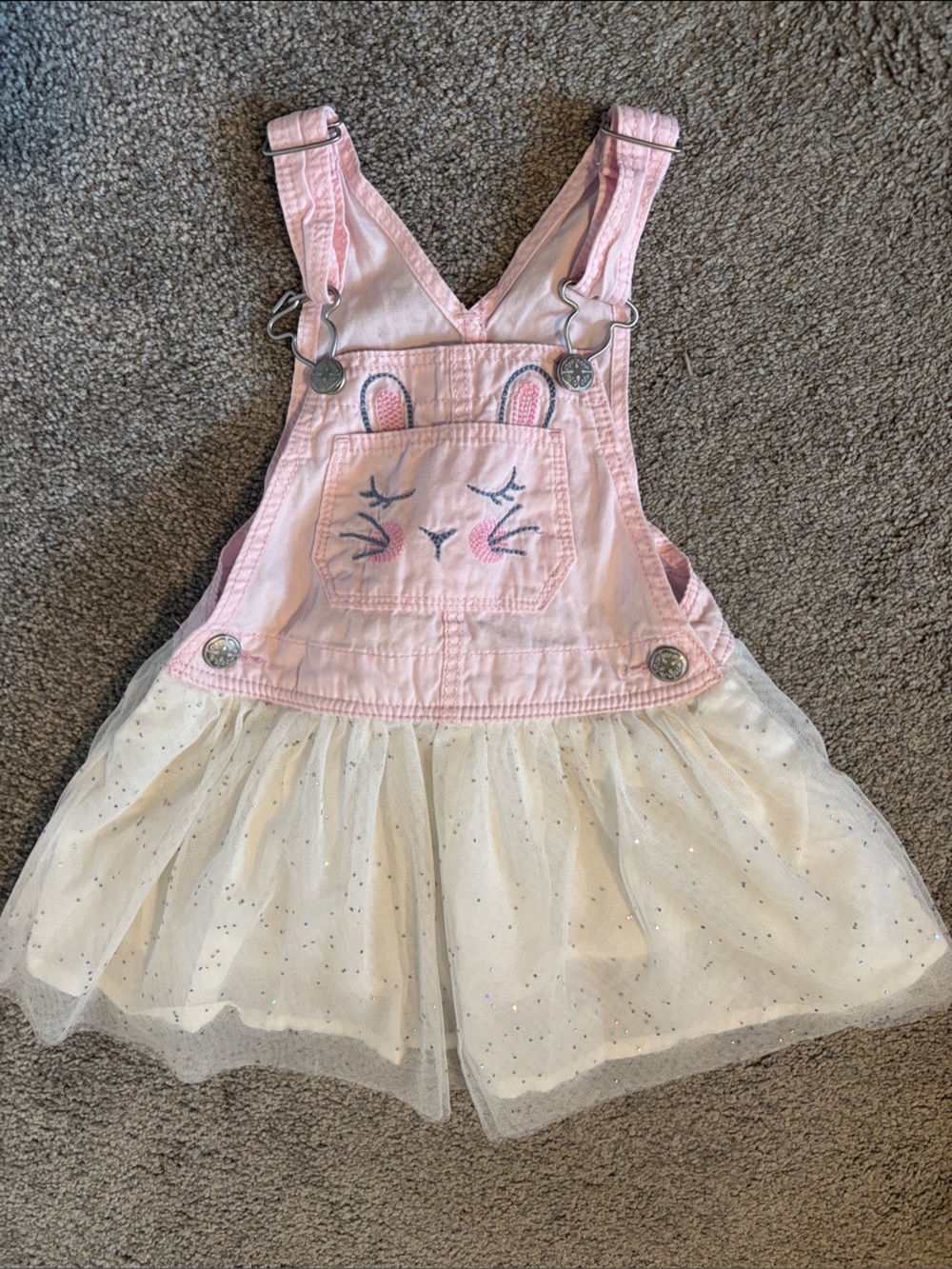 OshKosh B'gosh Pink Bunny Tulle Suspender Skirt